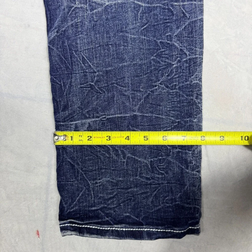 True Luck Mens Straight Leg‎ Jeans Blue Faded Denim Whisker 5-Pocket Size 30/30